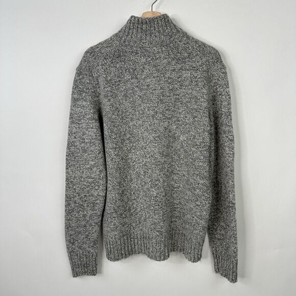Martin + OSA Sweater L Mens Gray Speckle Wool Blend Heavy Long Sleeve Outdoor - Picture 3 of 9